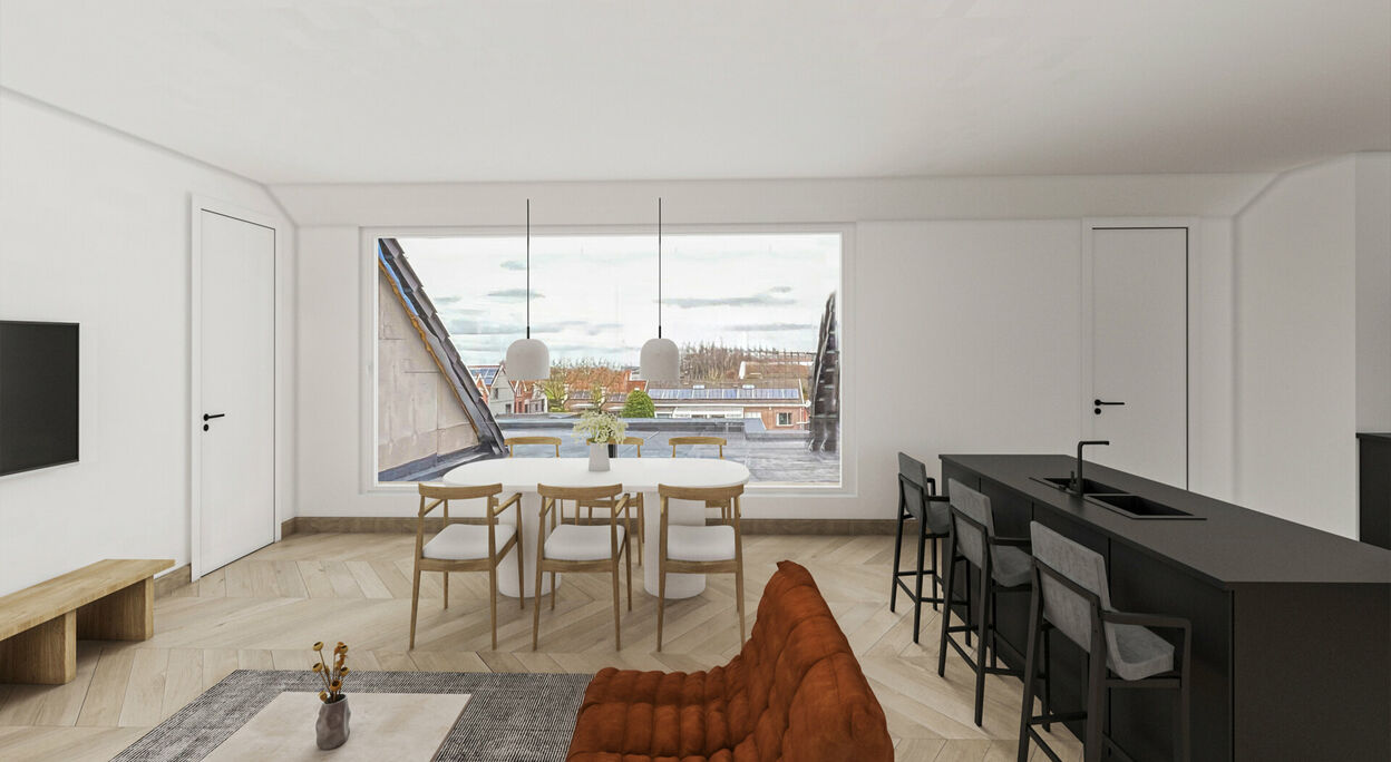 Nieuwbouw appartement met terras in het centrum van Assenede, woonkamer