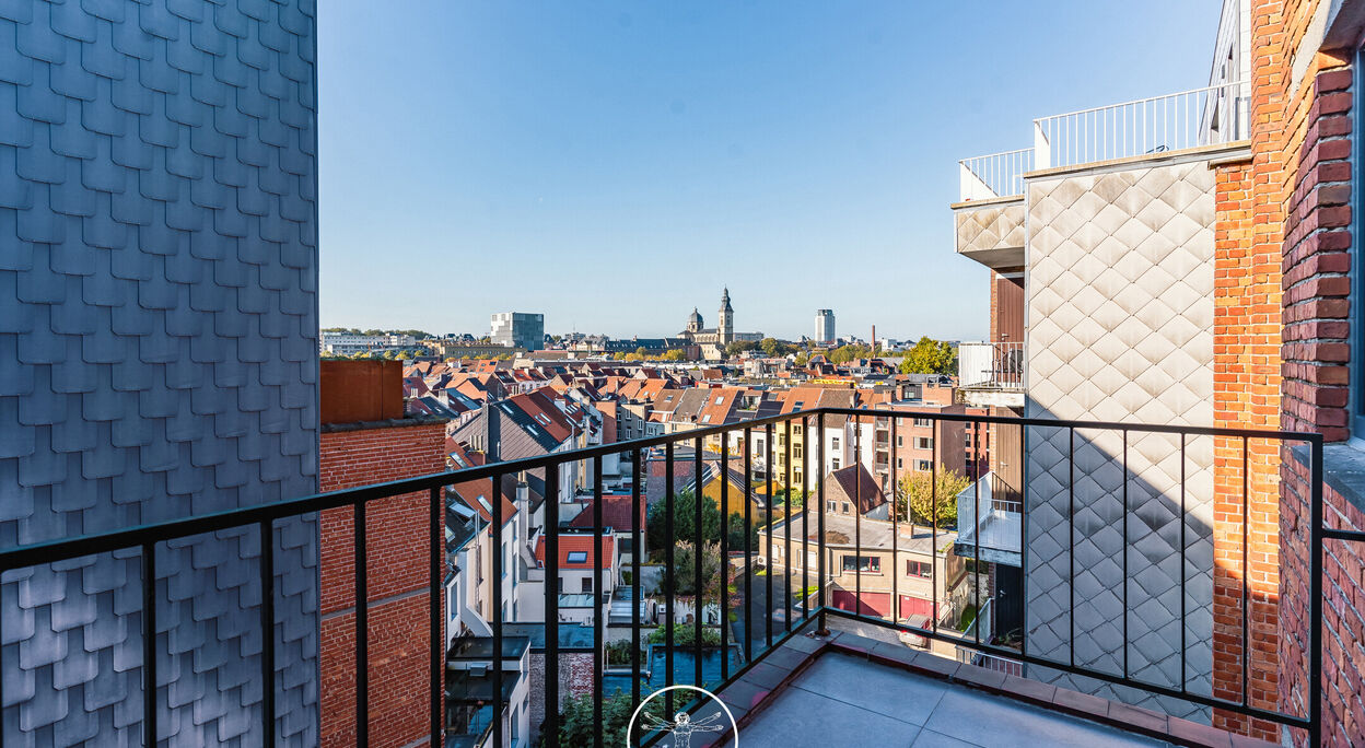 Lichtrijk dakappartement met 2 slaapkamers en terras te Gent