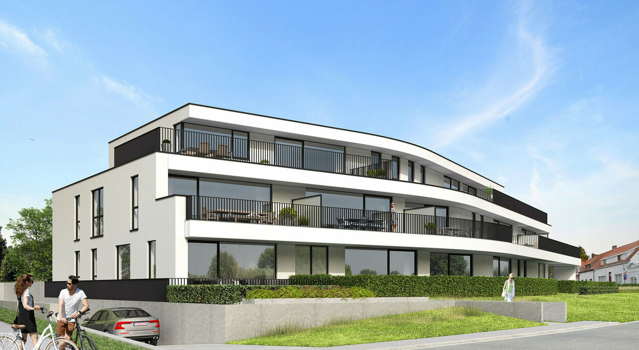 Nieuwbouwappartement met terras en garage te Zomergem