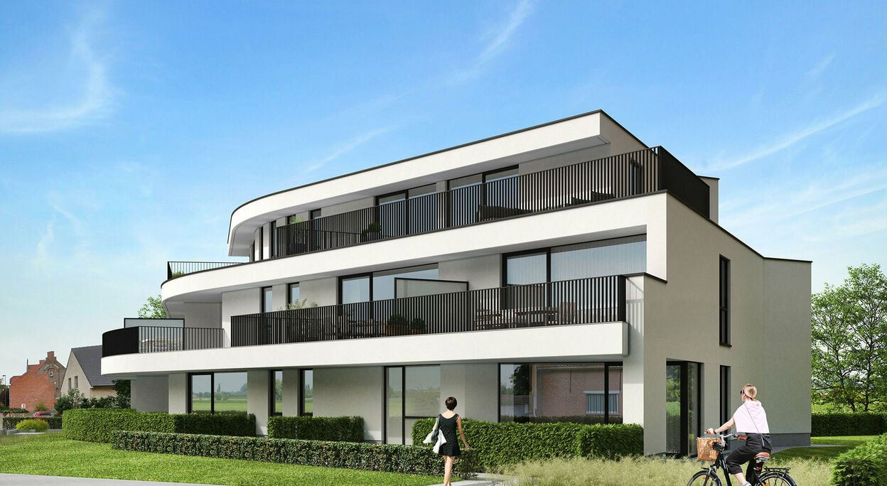 Nieuwbouwappartement met terras en garage te Zomergem